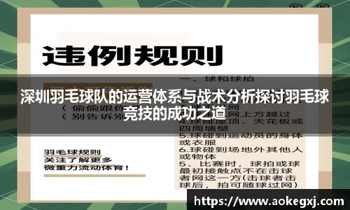 深圳羽毛球队的运营体系与战术分析探讨羽毛球竞技的成功之道
